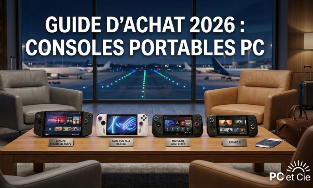 Comparatif des consoles portables PC Lenovo Legion Go, ASUS ROG Ally, MSI Claw et AYANEO 3 sur l'établi PC et Cie