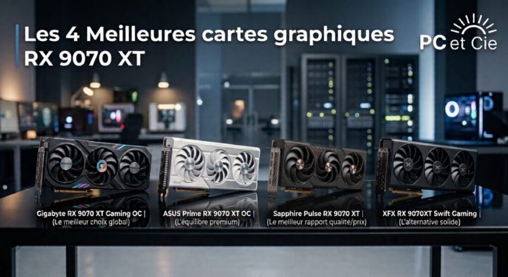 Comparatif des 4 meilleures cartes graphiques AMD Radeon RX 9070 XT